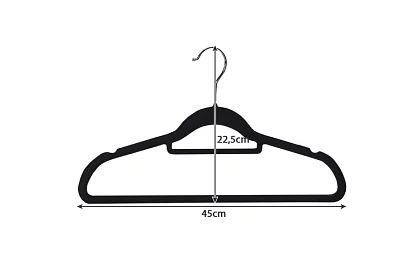 Barele de catifea pentru îmbrăcăminte - 20 buc - negre