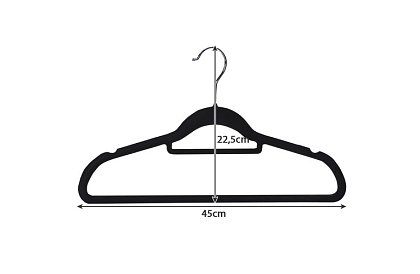 Barele de catifea pentru îmbrăcăminte - 20 buc - negre