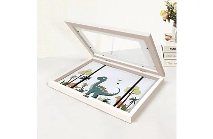 Cadru artistic de deschidere pentru fotografii – desene A4 - alb