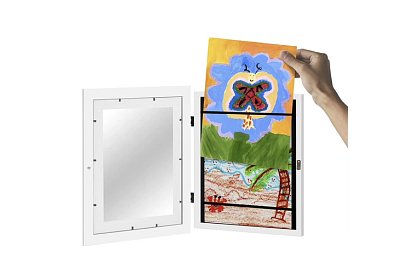 Cadru artistic de deschidere pentru fotografii – desene A4 - alb