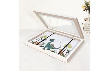 Cadru artistic de deschidere pentru fotografii – desene A4 - alb