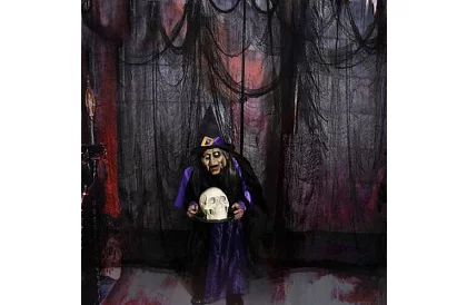 Pânza mare artificială pentru Halloween – 198x76 cm - neagră