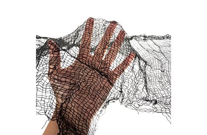 Pânza mare artificială pentru Halloween – 198x76 cm - neagră