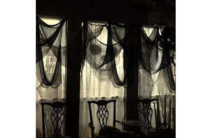 Pânza mare artificială pentru Halloween – 198x76 cm - neagră