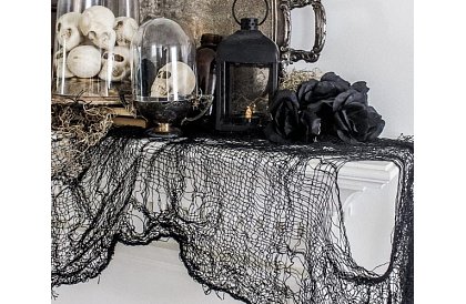 Pânza mare artificială pentru Halloween – 198x76 cm - neagră