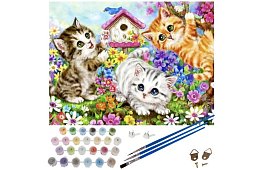 Pictură după numere - pisici - 40x50 cm