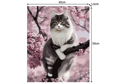 Pictură după numere - pisică - 40x50 cm