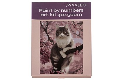 Pictură după numere - pisică - 40x50 cm