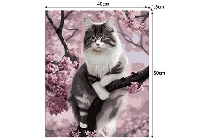 Pictură după numere - pisică - 40x50 cm