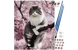 Pictură după numere - pisică - 40x50 cm