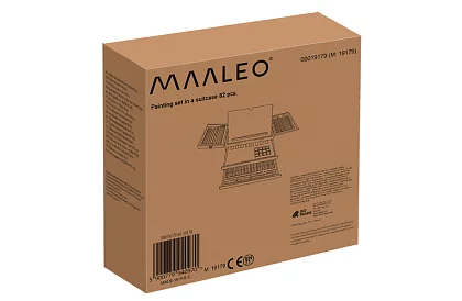 Set de pictură într-o valiză din lemn – 83 de elemente