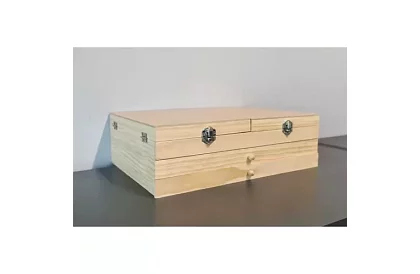 Set de pictură într-o valiză din lemn – 83 de elemente