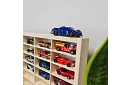 Raft din lemn – organizator pentru mașinuțe – 80 de compartimente