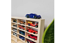 Raft din lemn – organizator pentru mașinuțe – 80 de compartimente