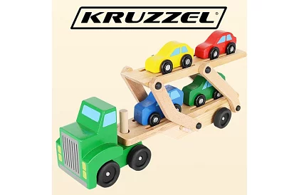 Camion din lemn pentru transportul mașinilor cu mașinu mici