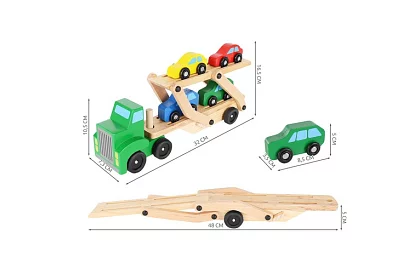 Camion din lemn pentru transportul mașinilor cu mașinu mici