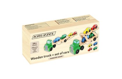 Camion din lemn pentru transportul mașinilor cu mașinu mici