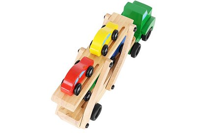 Camion din lemn pentru transportul mașinilor cu mașinu mici