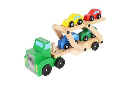 Camion din lemn pentru transportul mașinilor cu mașinu mici