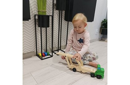 Camion din lemn pentru transportul mașinilor cu mașinu mici