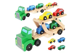 Camion din lemn pentru transportul mașinilor cu mașinu mici