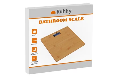 Cântar personal LCD din bambus – până la 180 kg