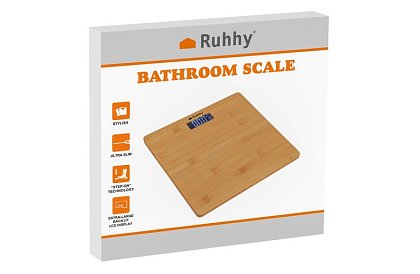 Cântar personal LCD din bambus – până la 180 kg