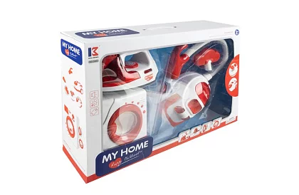 Sada de aparate electrocasnice – fier de călcat, mașină de spălat, aspirator