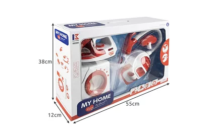 Sada de aparate electrocasnice – fier de călcat, mașină de spălat, aspirator