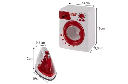 Sada de aparate electrocasnice – fier de călcat, mașină de spălat, aspirator