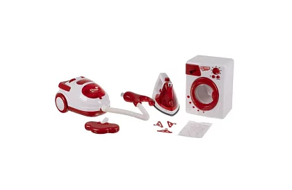 Sada de aparate electrocasnice – fier de călcat, mașină de spălat, aspirator