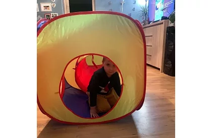 Stan cu tunel - tobogan 3 în 1