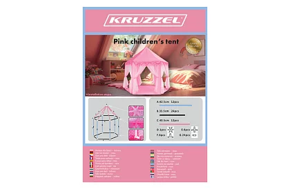 Cort de copii roz – palat 135 x 135 x 140 cm