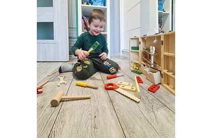 Unelte din lemn – set pentru copii