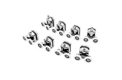 Roți pentru ușile glisante ale cabinelor de duș – 8 buc - Crom