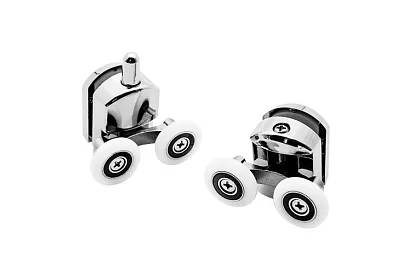 Roți pentru ușile glisante ale cabinelor de duș – 8 buc - Crom