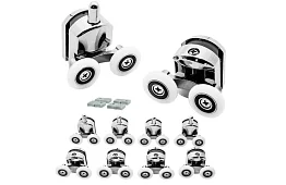 Roți pentru ușile glisante ale cabinelor de duș – 8 buc - Crom