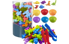 Set de dinozauri pentru învățarea culorilor și numărat.