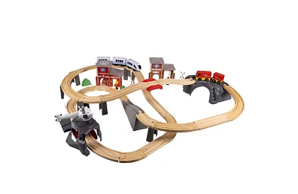 Calea ferată din lemn - trenuleț cu baterii de 4,8 metri