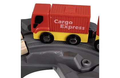 Calea ferată din lemn - trenuleț cu baterii de 4,8 metri