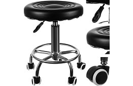 Scaun de cosmetică pe roți - ajustabil