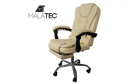 Scaun de birou cu suport pentru picioare extensibil - crem