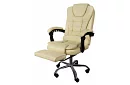 Scaun de birou cu suport pentru picioare extensibil - crem