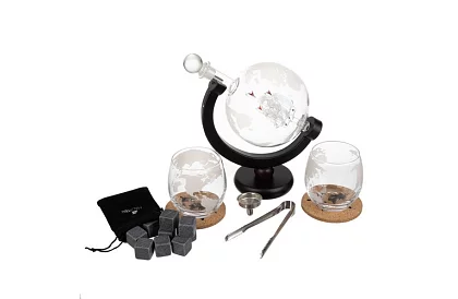 Set mare – carafă globe cu pahare de whisky