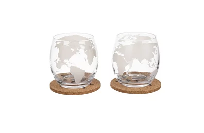 Set mare – carafă globe cu pahare de whisky