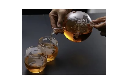 Set mare – carafă globe cu pahare de whisky