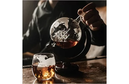 Set mare – carafă globe cu pahare de whisky