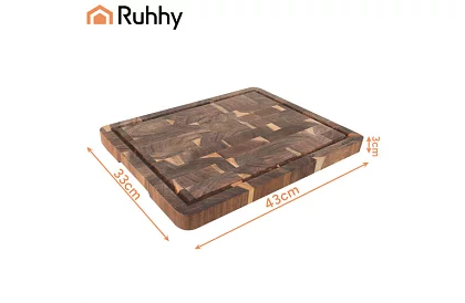 Placă de tăiat din lemn de acacia – 43 × 33 × 3 cm
