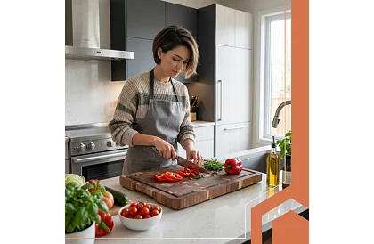 Placă de tăiat din lemn de acacia – 43 × 33 × 3 cm