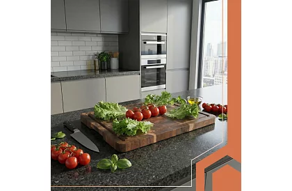 Placă de tăiat din lemn de acacia – 43 × 33 × 3 cm